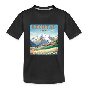 Lechtal - Kinder Premium Bio T-Shirt - Schwarz - Vorne