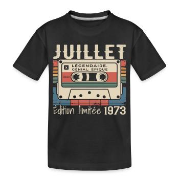 Cassette 1973 Cadeau Anniversaire Juillet 1973  - T-shirt bio Premium Enfant - noir - Devant