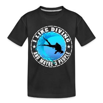 ICH MAG TAUCHEN UND VIELLEICHT DREI LEUTE - Kinder Premium Bio T-Shirt - Schwarz - Vorne
