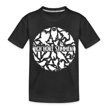 Vogelsilhouetten Vogelstimmen - Kinder Premium Bio T-Shirt - Schwarz - Vorne