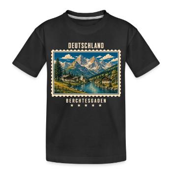 Deutschland Berchtesgaden Vintage Reisemarke - Kinder Premium Bio T-Shirt - Schwarz - Vorne