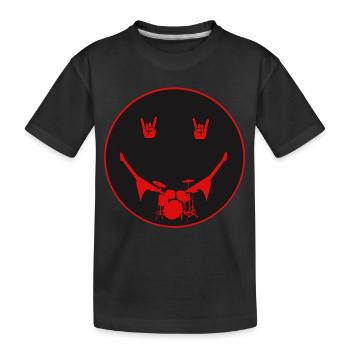 Rocker Drumset Silhouette Hände - Kinder Premium Bio T-Shirt - Schwarz - Vorne