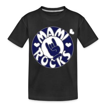 mami rocks (circle, 3c) - Kids' Premium Organic T-Shirt - black - Front