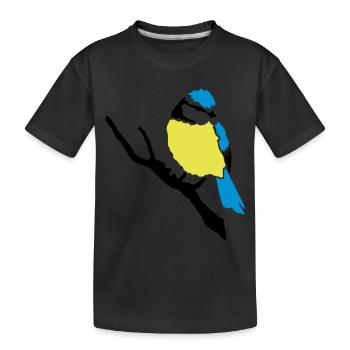 Blaumeise Vogel Meise - Kinder Premium Bio T-Shirt - Schwarz - Vorne