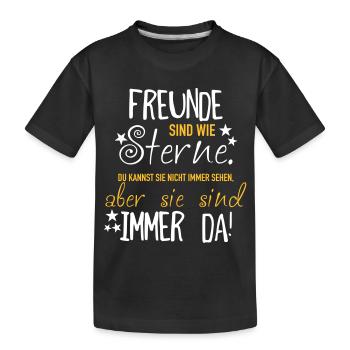 Freunde sind wie Sterne - Kinder Premium Bio T-Shirt - Schwarz - Vorne