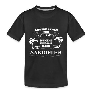 Sardinia - therapy - holiday - Kids' Premium Organic T-Shirt - black - Front