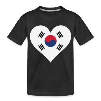 Ich Liebe Südkorea - Kinder Premium Bio T-Shirt - Schwarz - Vorne