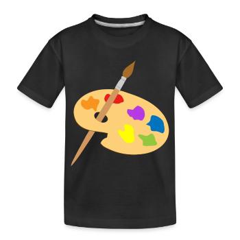 maler painter pinsel paint farbe artist color colo - Kinder Premium Bio T-Shirt - Schwarz - Vorne