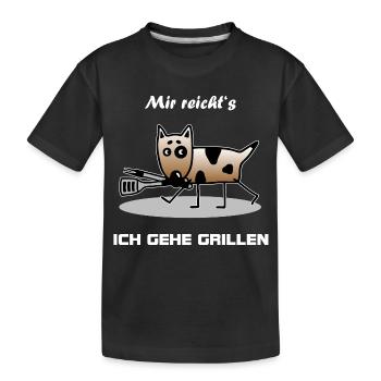 Hund BBQ Mir reicht's ich gehe grillen - Kinder Premium Bio T-Shirt - Schwarz - Vorne