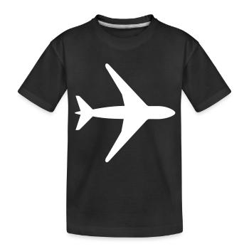 Plane - Kids' Premium Organic T-Shirt - black - Front