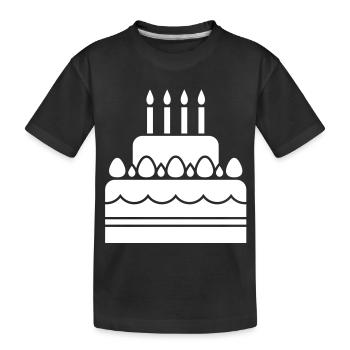 Torte - Geburtstag - Kinder Premium Bio T-Shirt - Schwarz - Vorne