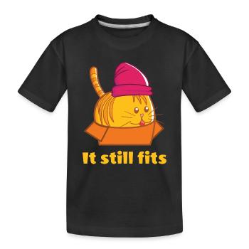 Il convient toujours - Chat épais dans le carton - T-shirt bio Premium Enfant - noir - Devant