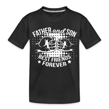 Father And Son Best Friends - Kids' Premium Organic T-Shirt - black - Front
