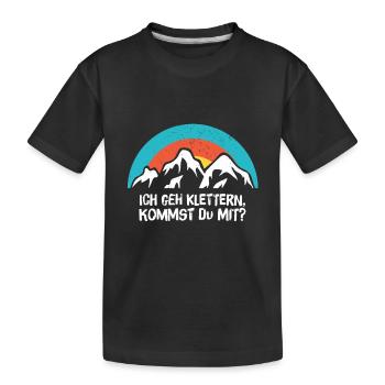 Klettern Sportklettern Felsklettern Geschenkidee - Kinder Premium Bio T-Shirt - Schwarz - Vorne
