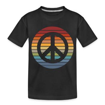 Hippie Shirt Retro | Hippies 60s Peace Gifts - Kids' Premium Organic T-Shirt - black - Front