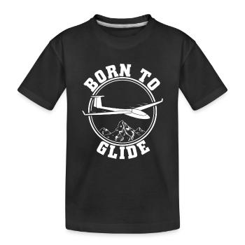 Segelflug Shirts | Segelflieger Flugplatz Geschenk - Kinder Premium Bio T-Shirt - Schwarz - Vorne