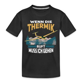 Segelflug - Kinder Premium Bio T-Shirt - Schwarz - Vorne