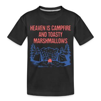 Campfire & Marshmallows Camping Foodie Camper - Kids' Premium Organic T-Shirt - black - Front
