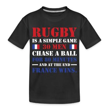 Rugby Is A Simple Game France Rugby - Kids' Premium Organic T-Shirt - black - Front