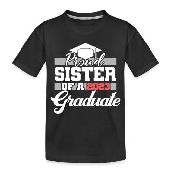 Fière sœur d’un cadeau de fin d’études supérieures en 2023 - T-shirt bio Premium Enfant - noir - Devant