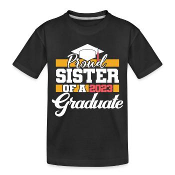 Fière sœur d’une fête de remise des diplômes d’études supérieures en 2023 - T-shirt bio Premium Enfant - noir - Devant