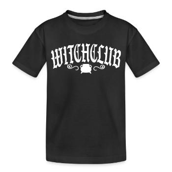 spooky vibes witch club halloween spruch kürbis - Kinder Premium Bio T-Shirt - Schwarz - Vorne