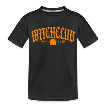 spooky vibes witch club halloween spruch kürbis - Kinder Premium Bio T-Shirt - Schwarz - Vorne