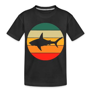Requin rétro - T-shirt bio Premium Enfant - noir - Devant