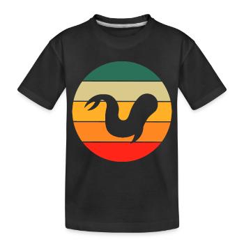 Retro Beluga Wal - Kinder Premium Bio T-Shirt - Schwarz - Vorne