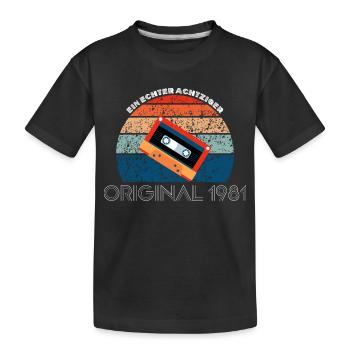 Ein echter Achtziger - Original 1981 - Kinder Premium Bio T-Shirt - Schwarz - Vorne