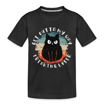 Sors de mon chemin, perdant fou, chat - T-shirt bio Premium Enfant - noir - Devant