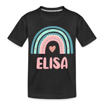 Elisa Name Rainbow Baby - Kids' Premium Organic T-Shirt - black - Front