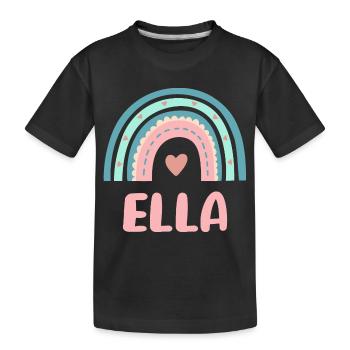 Ella Name Rainbow Baby - Kids' Premium Organic T-Shirt - black - Front