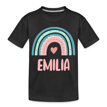 Emilia Name Rainbow Baby - Kids' Premium Organic T-Shirt - black - Front