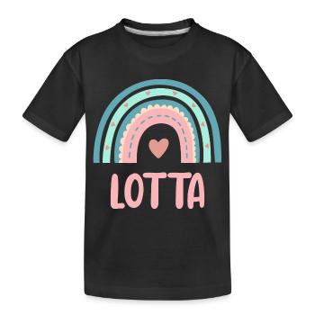 Lotta Name Regenbogen Baby - Kinder Premium Bio T-Shirt - Schwarz - Vorne