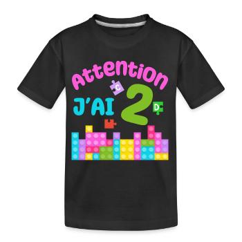 Gift 2 years Birthday I am 2 years old - Kids' Premium Organic T-Shirt - black - Front