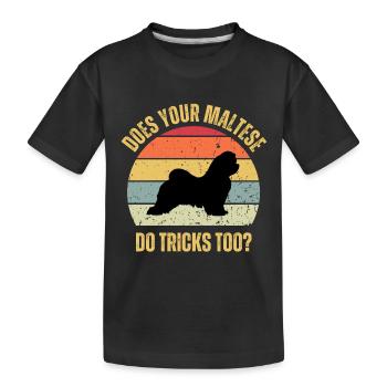 Macht Ihr Malteser auch Tricks - Kinder Premium Bio T-Shirt - Schwarz - Vorne