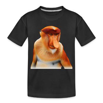 Der exotische Nasenaffe - Kinder Premium Bio T-Shirt - Schwarz - Vorne