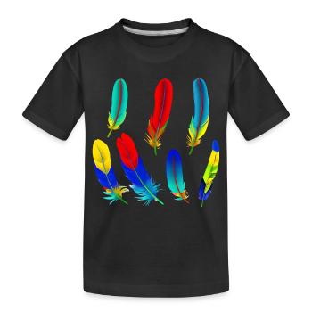 Plumes de perroquet - T-shirt bio Premium Enfant - noir - Devant