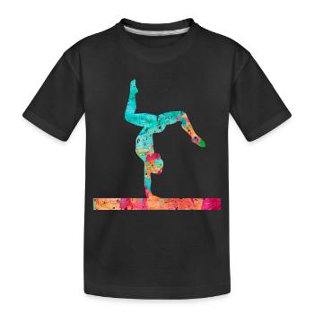 Turnen, Leichtathletik, Gymnastik PopArt - Kinder Premium Bio T-Shirt - Schwarz - Vorne