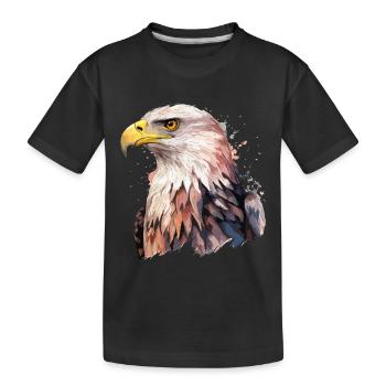 Adler Adlerkopf Raubvogel Vogel Tier Natur - Kinder Premium Bio T-Shirt - Schwarz - Vorne