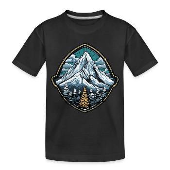 Symbole de l’alpiniste des montagnes - T-shirt bio Premium Enfant - noir - Devant