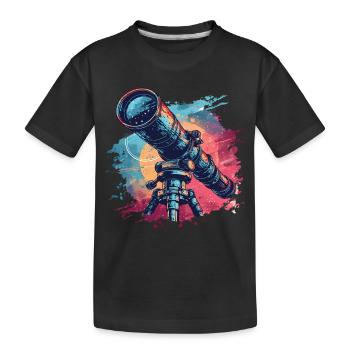 Télescope Astronomie Astrophotographie - T-shirt bio Premium Enfant - noir - Devant