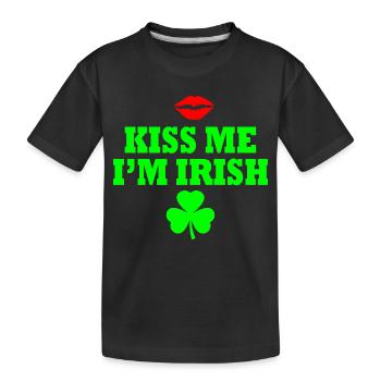Kiss me im irish - Kinder Premium Bio T-Shirt - Schwarz - Vorne