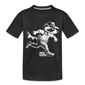 Lenny Hunter Cooles Schwarz-Weiß-Design - Kinder Premium Bio T-Shirt - Schwarz - Vorne