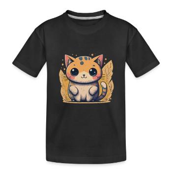 Minion Kitten - Kids' Premium Organic T-Shirt - black - Front