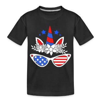Vierter Juli Nationalfarben Nationalfeiertag USA - Kinder Premium Bio T-Shirt - Schwarz - Vorne