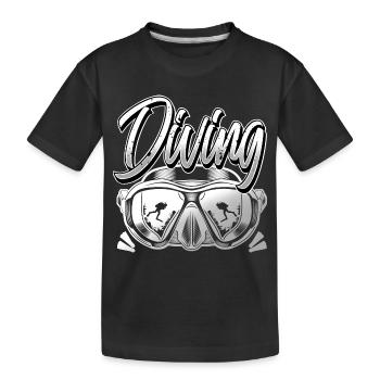 Taucher Tauchen - Kinder Premium Bio T-Shirt - Schwarz - Vorne