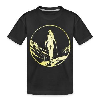Marche Nordique Femme - T-shirt bio Premium Enfant - noir - Devant