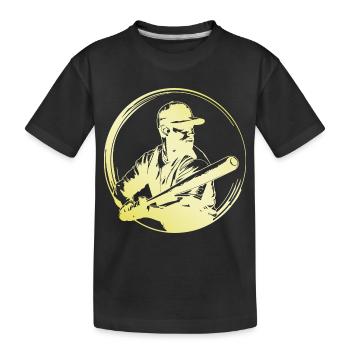 Homme de baseball - T-shirt bio Premium Enfant - noir - Devant